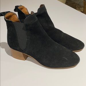 Black suede booties